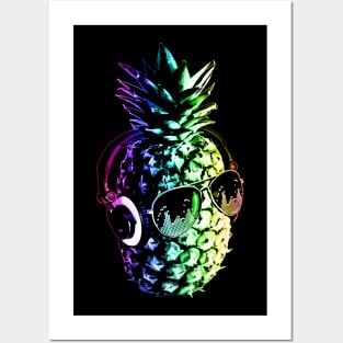 Rainbow Pineapple DJ Posters and Art